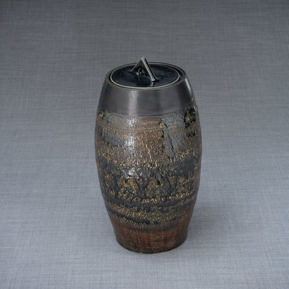 Pottery Wheel Urn for Ashes "Superious" - Large | Black gloss | Ceramic - Pulvis Art Urns