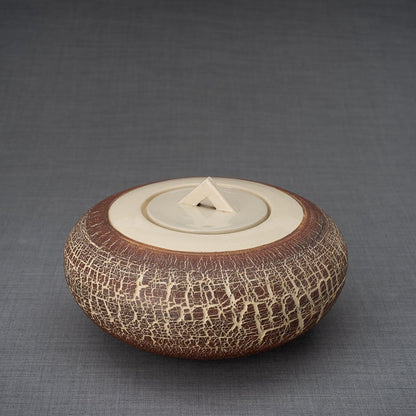 Pottery Wheel Urn for Ashes "Terra" - Large | Brown | Ceramic - Pulvis Art Urns