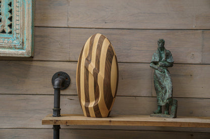 Striped Wooden Urn "Eternity" - Genuine Walnut & Beech Urn - Pulvis Art Urns
