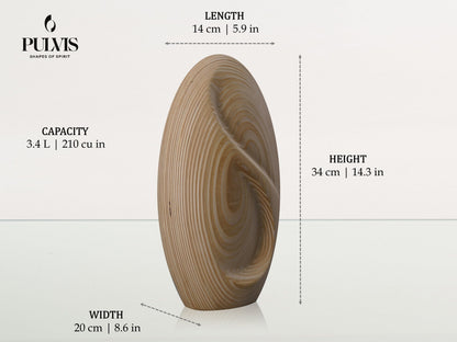 Pulvis Art Urns Adult Size Urn Wooden Cremation Urn "Eternity" - Premium Plywood Urn