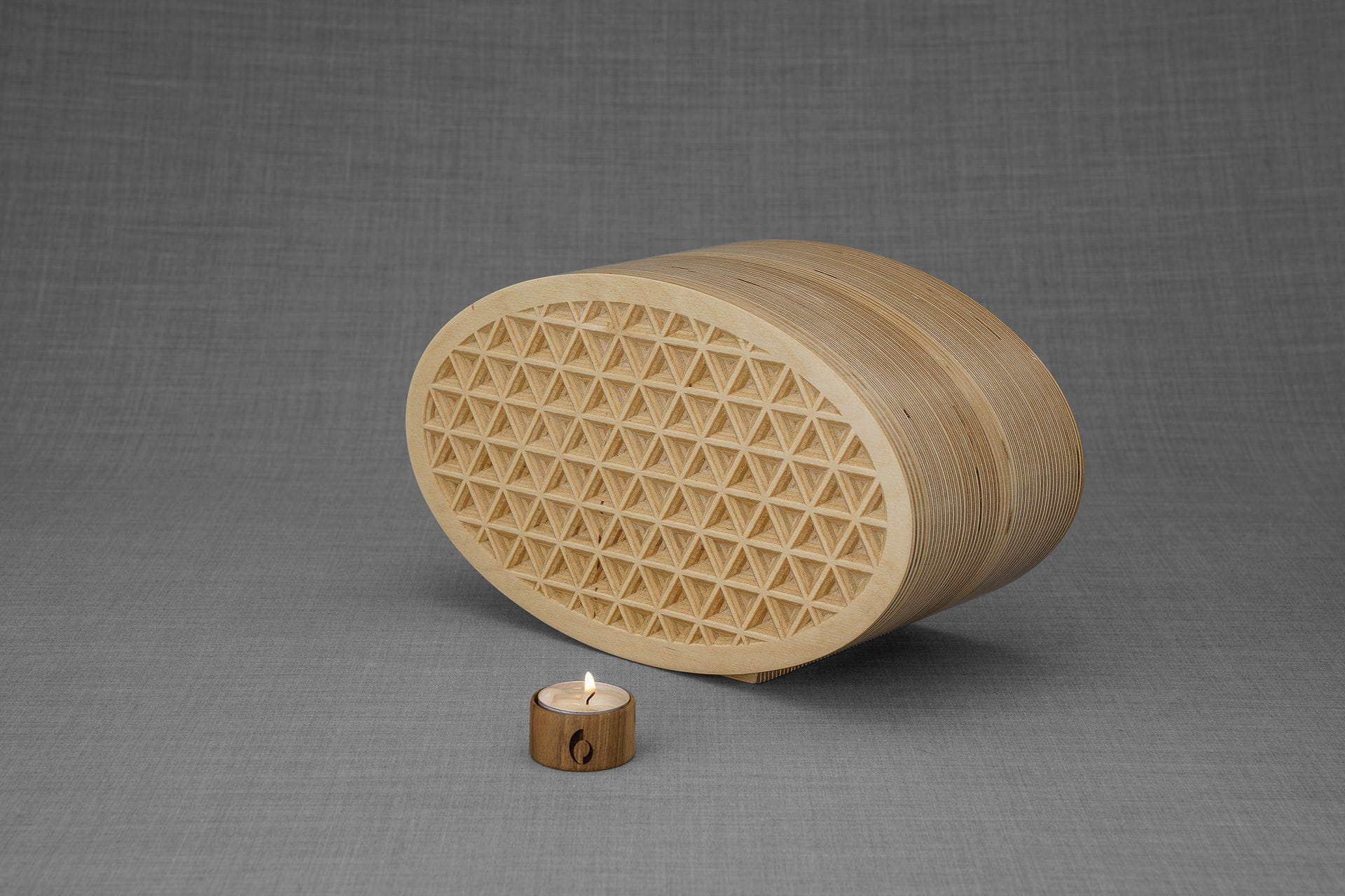Wooden Cremation Urn "Remembrance" - Handmade - Uroko Pattern - Pulvis Art Urns