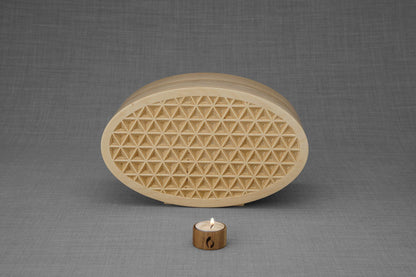 Wooden Cremation Urn "Remembrance" - Handmade - Uroko Pattern - Pulvis Art Urns