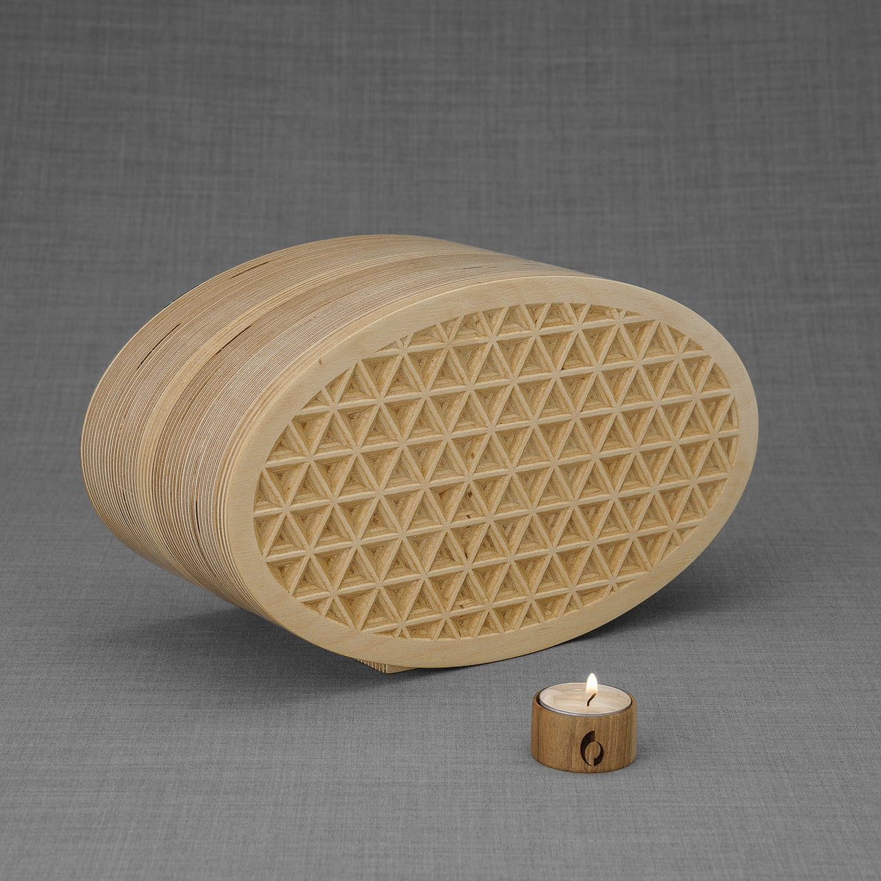 Wooden Cremation Urn "Remembrance" - Handmade - Uroko Pattern - Pulvis Art Urns