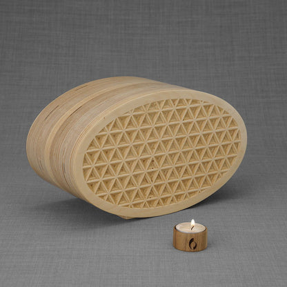 Wooden Cremation Urn "Remembrance" - Handmade - Uroko Pattern - Pulvis Art Urns