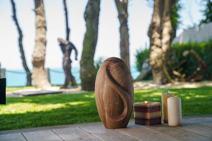 Wooden Urn for Ashes "Eternity" - Genuine Walnut Urn - Pulvis Art Urns