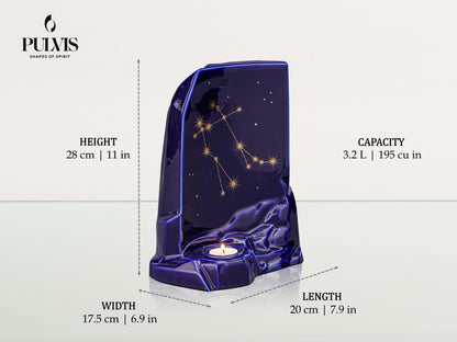 Pulvis Art Urns Adult Size Urn Zodiac Urn for Ashes  - Large | Star Sign Urn - sizes