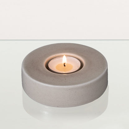 Caleo Handmade Candleholder for Cremation Urns - Beige Grey | Ceramic - Pulvis Art Urns