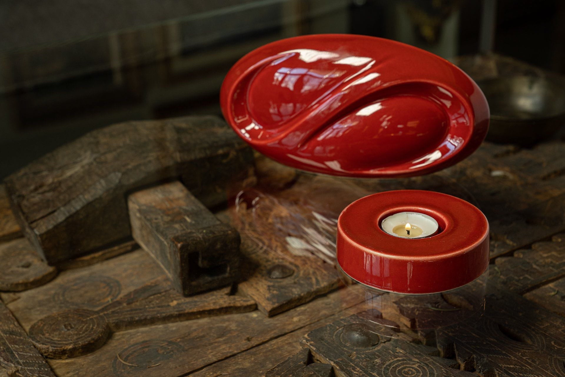 Caleo Handmade Candleholder for Cremation Urns - Craquelure | Ceramic - Pulvis Art Urns