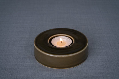 Caleo Handmade Candleholder for Cremation Urns - Oily Green | Ceramic - Pulvis Art Urns