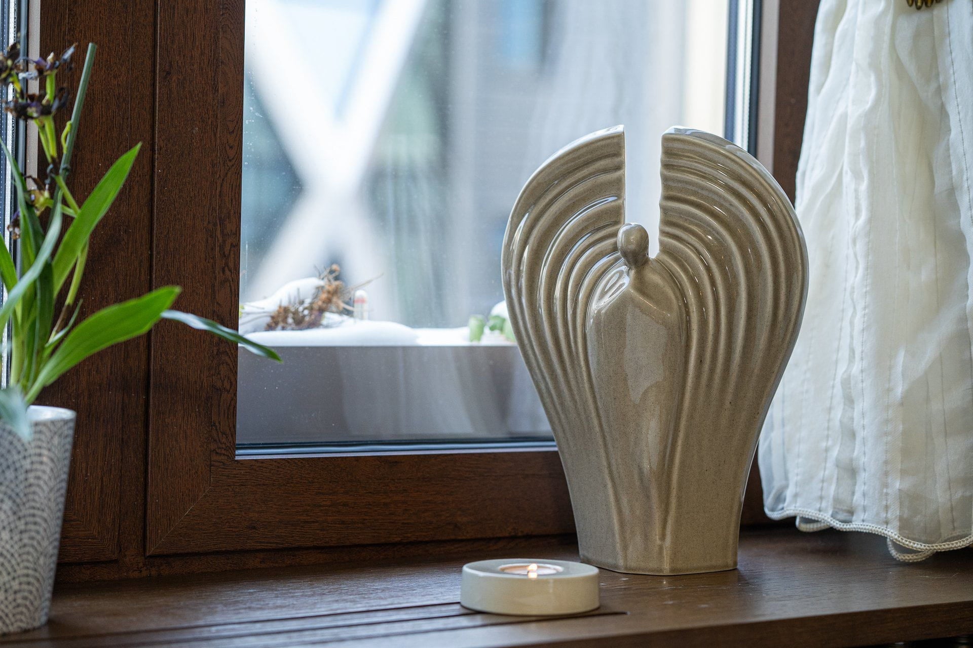 Caleo Handmade Candleholder for Cremation Urns - Off-white | Ceramic - Pulvis Art Urns