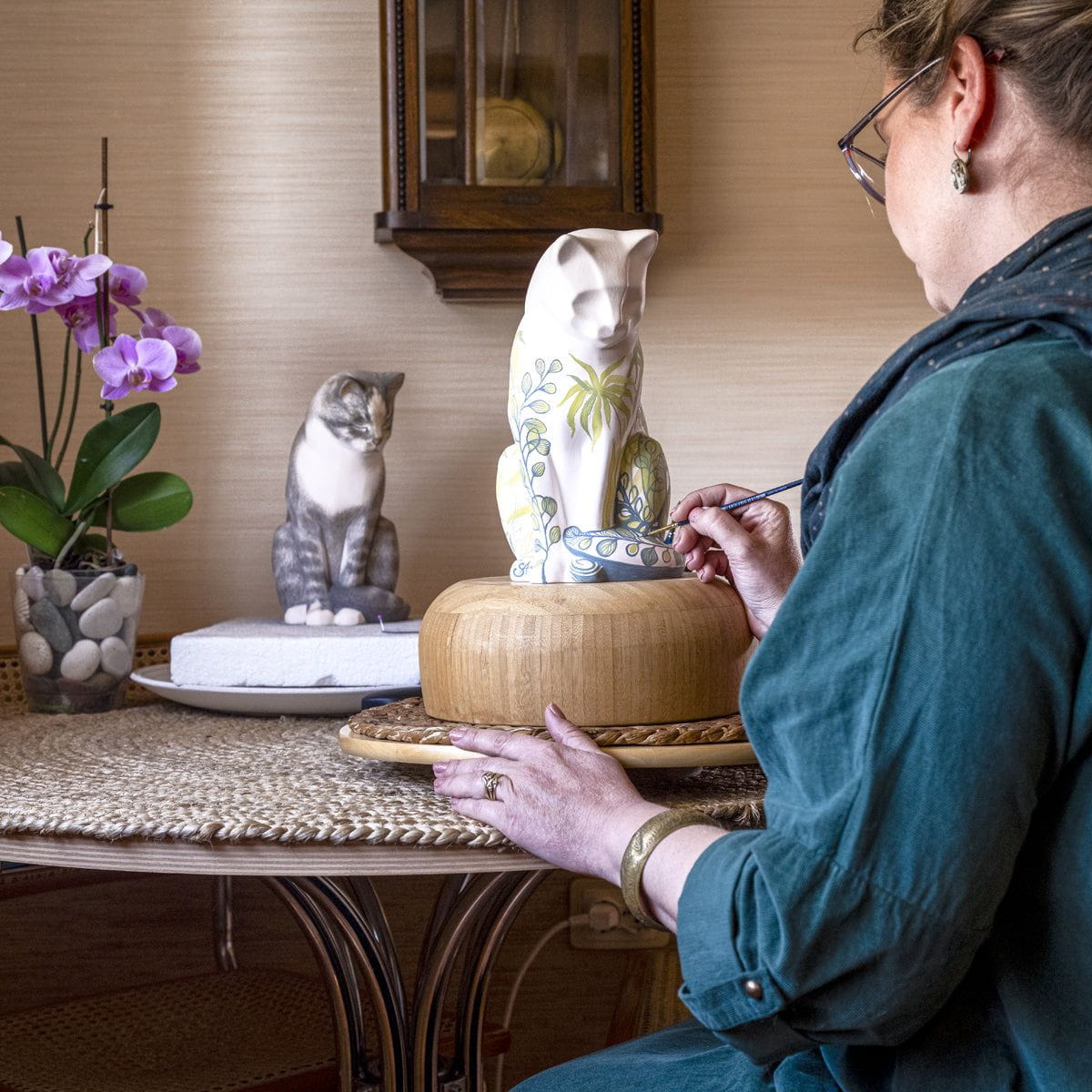 Custom Decorated Pet Urn - Handmade | Ceramic Pet Urn - Pulvis Art Urns