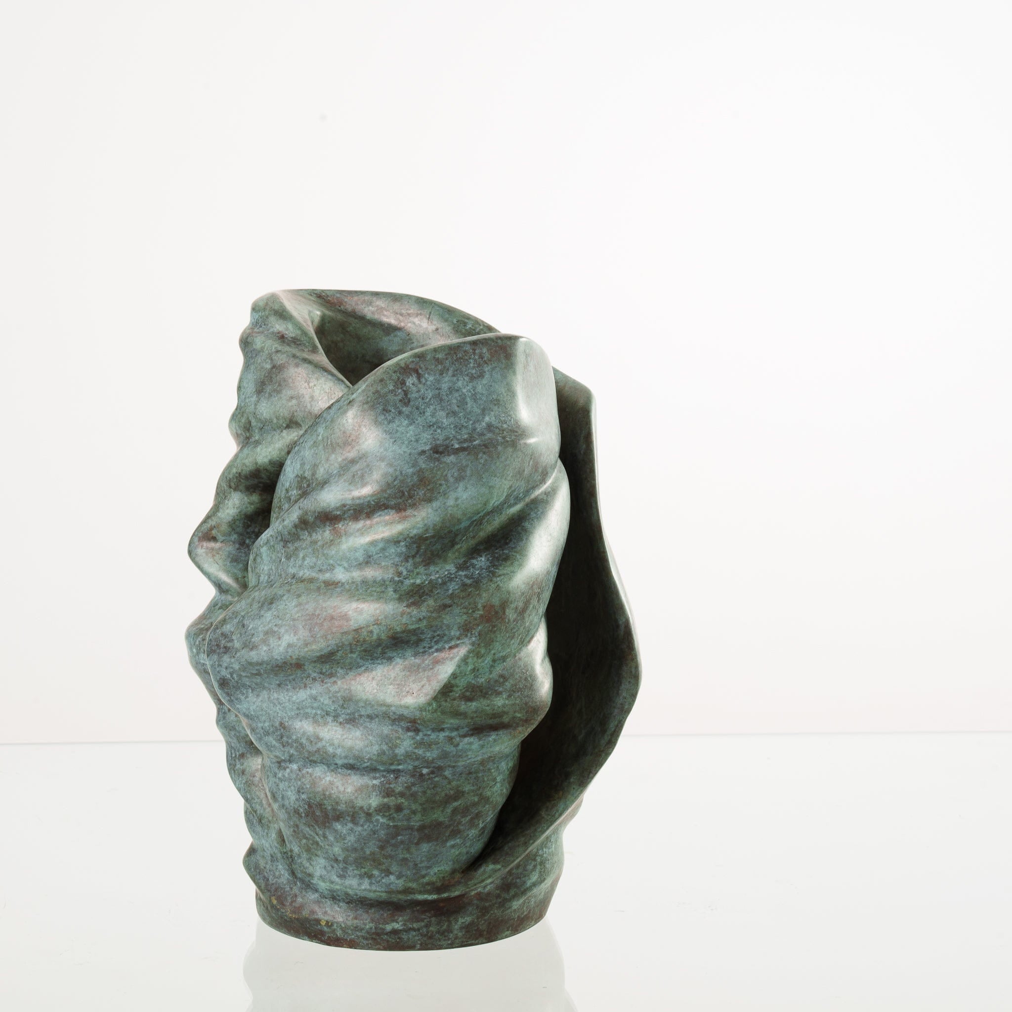 Pulvis Art Urns Exclusive Urn Cast Bronze Cremation Urn "Light" - Green Patina | Exclusive Bronze Urn
