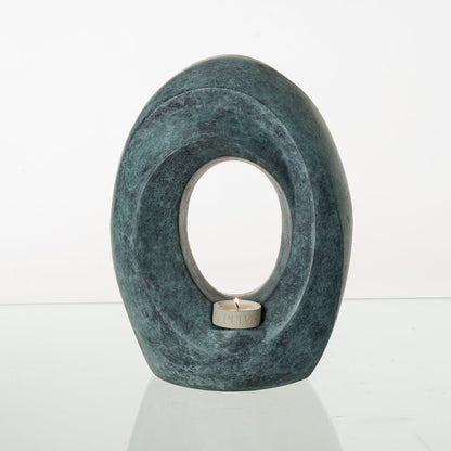 Pulvis Art Urns Exclusive Urn Cast Bronze Cremation Urn "The Passage" - Green Patina | Exclusive Bronze Urn