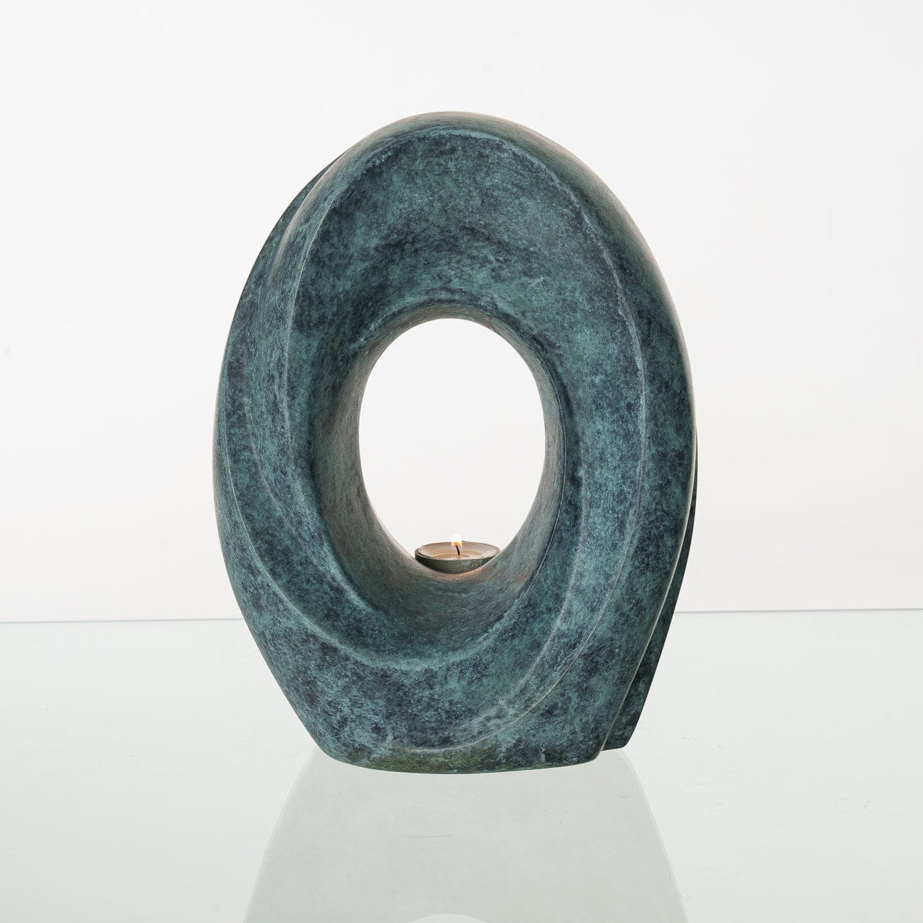 Pulvis Art Urns Exclusive Urn Cast Bronze Cremation Urn "The Passage" - Green Patina | Exclusive Bronze Urn