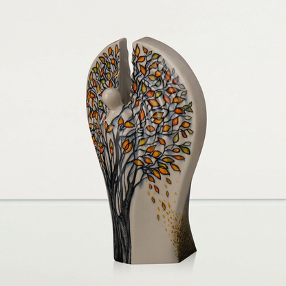 Hand Decorated Urn for Ashes "Guardian - Autumn" - Large Urn | Ceramic - Pulvis Art Urns
