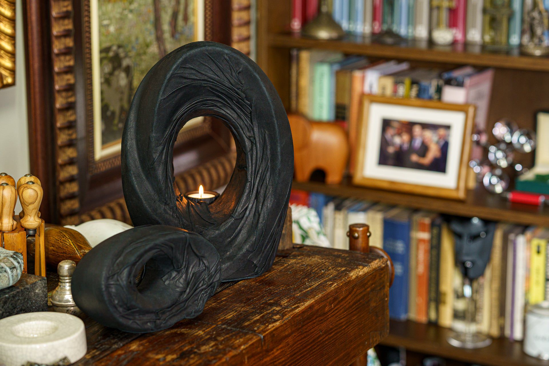 Handmade Cremation Urn for Ashes "The Passage" - Exclusive Leather Edition - Pulvis Art Urns
