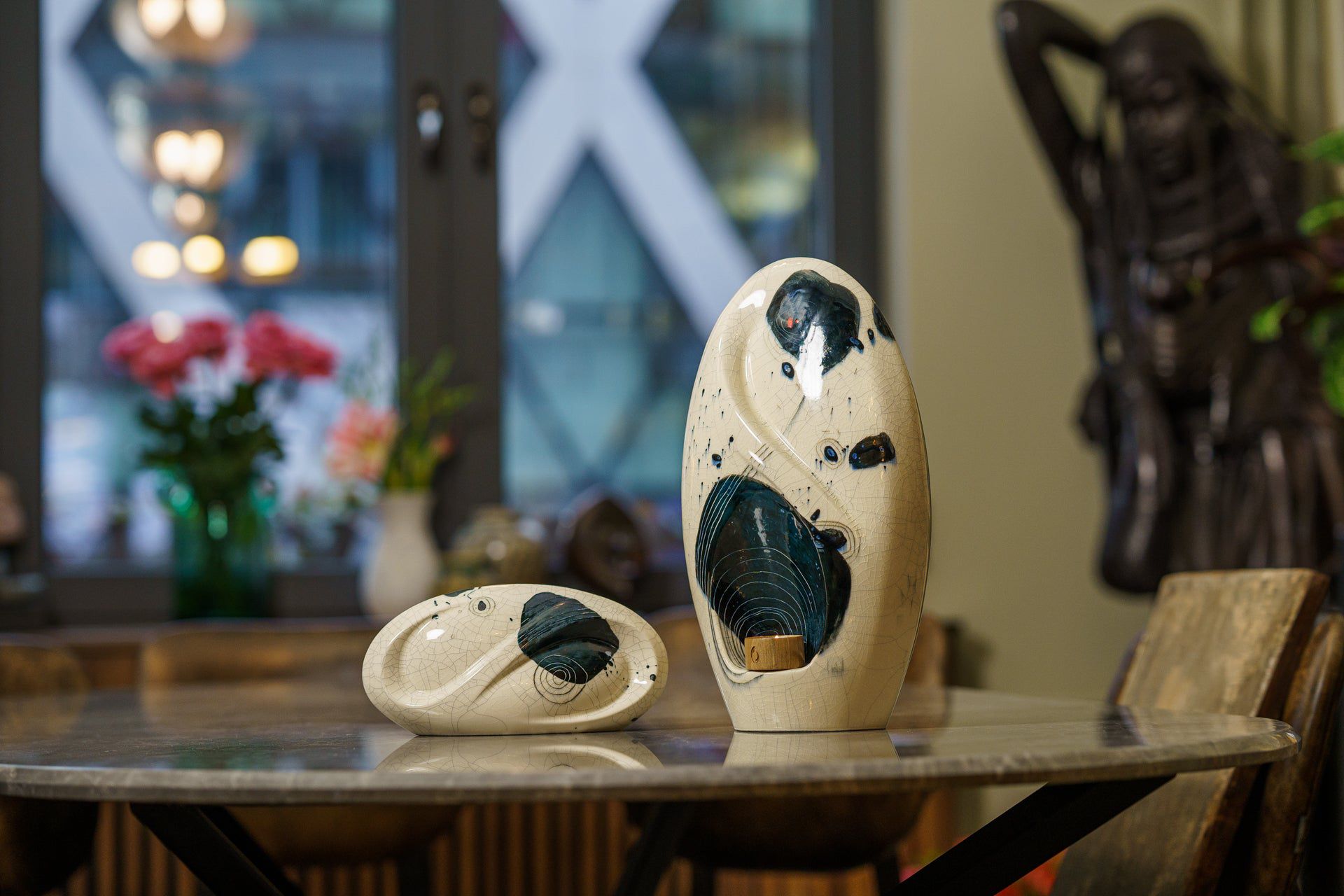 Handmade Decorated Eternity Urn "Galaxy" - Large | Ceramic Urn - Pulvis Art Urns