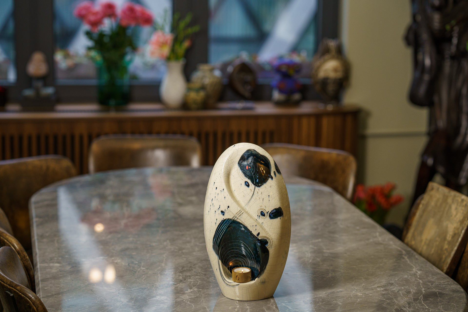Handmade Decorated Eternity Urn "Galaxy" - Large | Ceramic Urn - Pulvis Art Urns