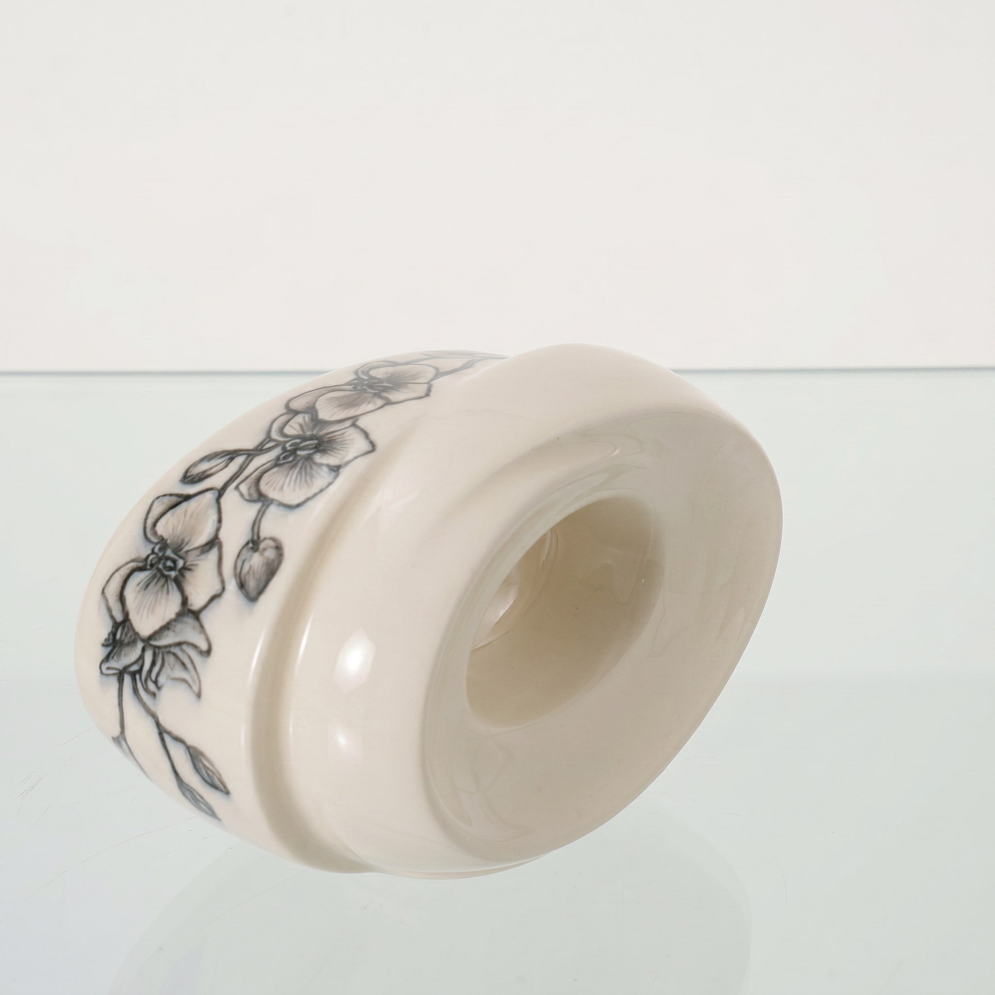 Handmade Decorated Keepsake "The Passage - Orchids" | Ceramic - Pulvis Art Urns