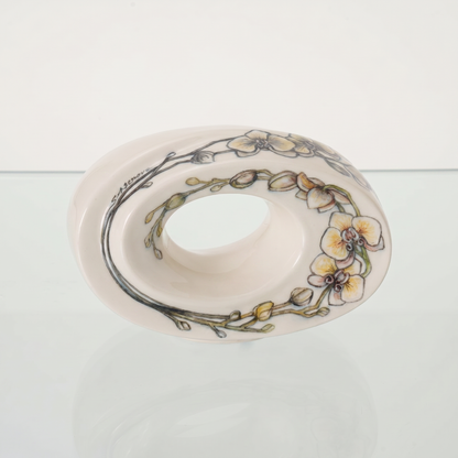 Handmade Decorated Keepsake "The Passage - Orchids" | Ceramic - Pulvis Art Urns