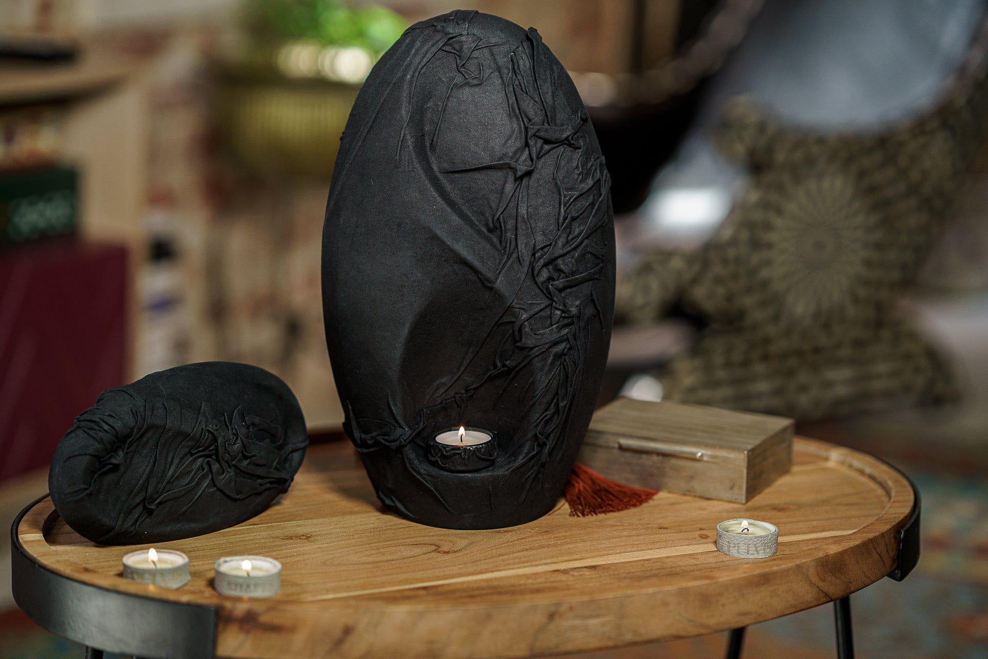Leather Cremation Urn for Ashes "Eternity" - Exclusive Edition - Pulvis Art Urns