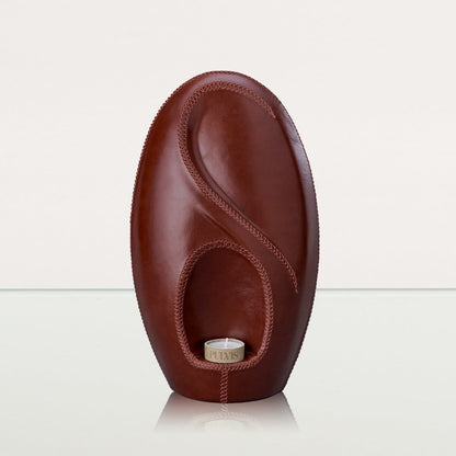 Leather Cremation Urn for Ashes "Eternity" - Genuine Leather - Pulvis Art Urns