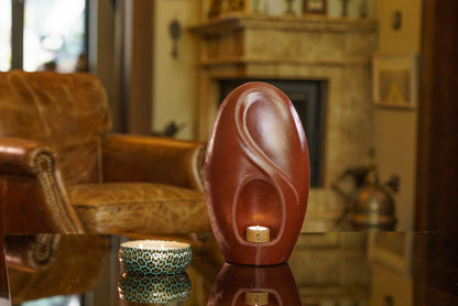 Leather Cremation Urn for Ashes "Eternity" - Genuine Leather - Pulvis Art Urns