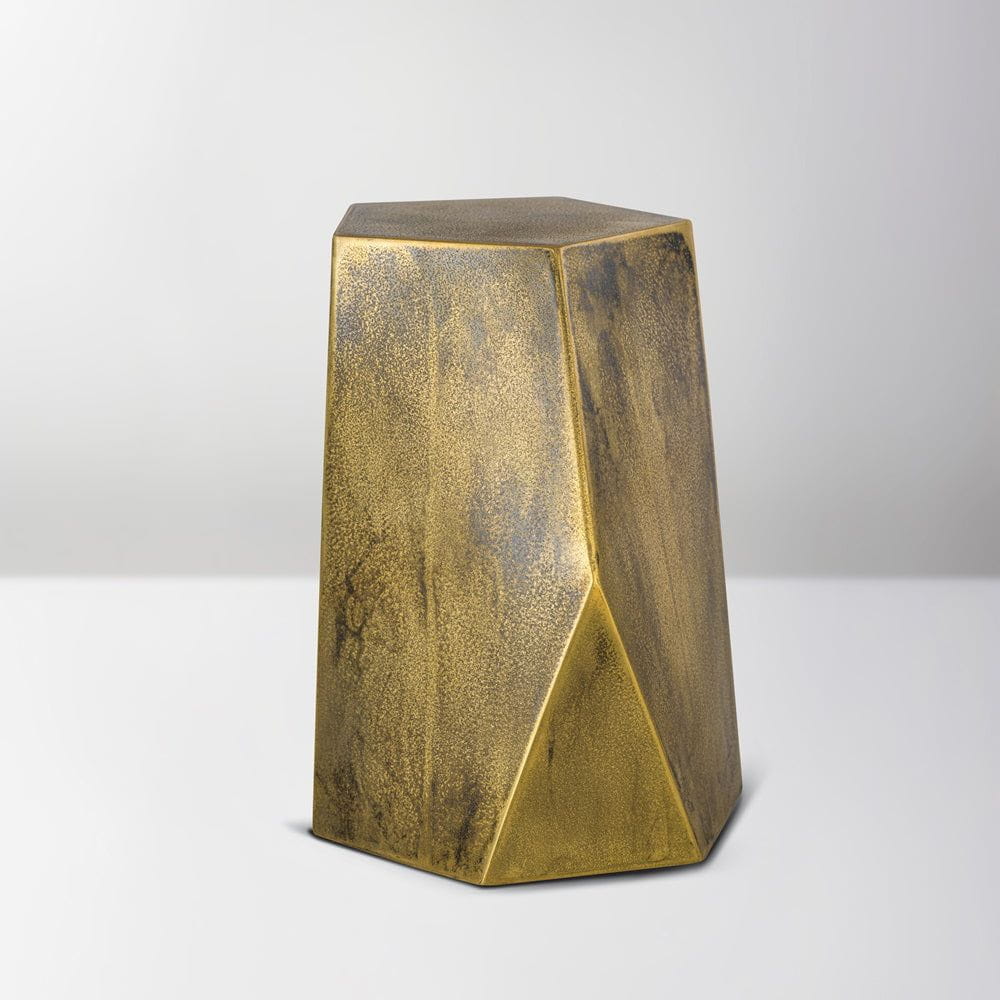 Handmade Urn "Crystal" - Stainless Steel | Brass Patina - Pulvis Art Urns
