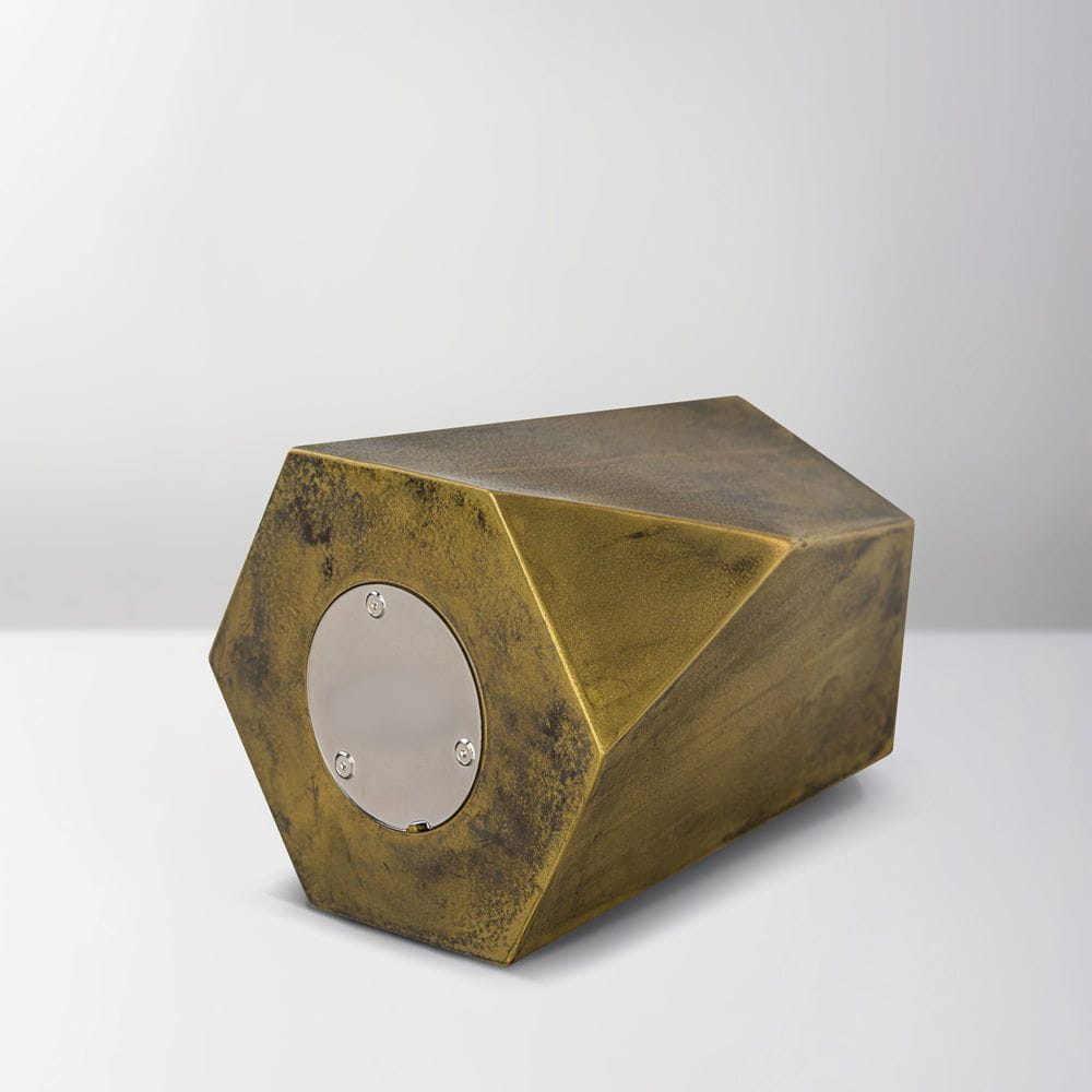 Handmade Urn "Crystal" - Stainless Steel | Brass Patina - Pulvis Art Urns