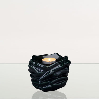 Candleholder Keepsake Urn For Ashes | Oxide Green | Ceramic Keepsake - Pulvis Art Urns