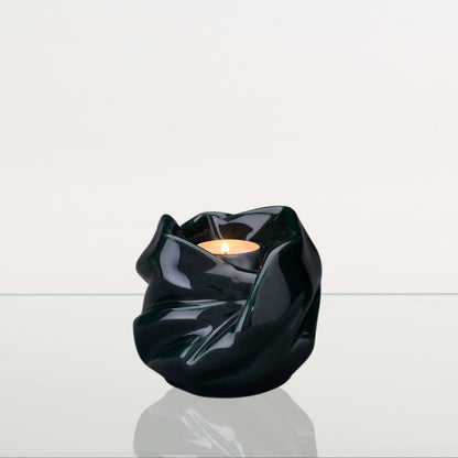 Cremation Keepsake Urn For Ashes With Candle | Oxide Green | Ceramic Urn - Pulvis Art Urns
