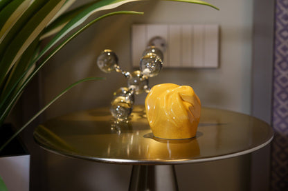 Cremation Keepsake Urn "Precious" - Small Keepsake |Amber Yellow | Ceramic - Pulvis Art Urns