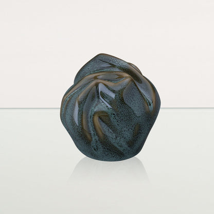Cremation Keepsake Urn "Precious" - Small Keepsake | Oily Green Melange| Ceramic - Pulvis Art Urns
