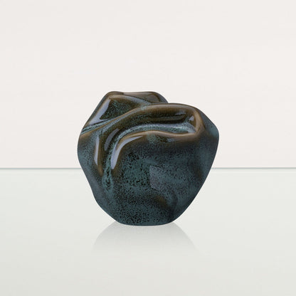 Cremation Keepsake Urn "Precious" - Small Keepsake | Oily Green Melange| Ceramic - Pulvis Art Urns
