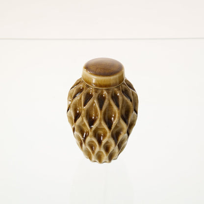 Cremation Urn "Echo" - 3D Printed Ceramic Urn | Dark Sand | Keepsake - Pulvis Art Urns