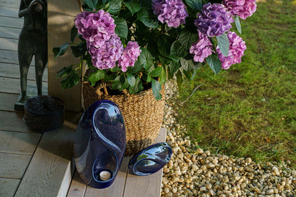Eternity Handmade Cremation Keepsake Urn - Small Urn | Cobalt Metallic | Ceramic - Pulvis Art Urns