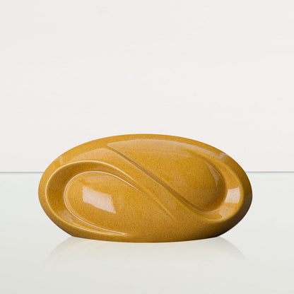 Eternity Handmade Cremation Keepsake Urn - Small Urn | Amber Yellow | Ceramic - Pulvis Art Urns