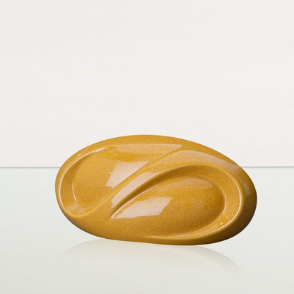 Eternity Handmade Cremation Keepsake Urn - Small Urn | Amber Yellow | Ceramic - Pulvis Art Urns