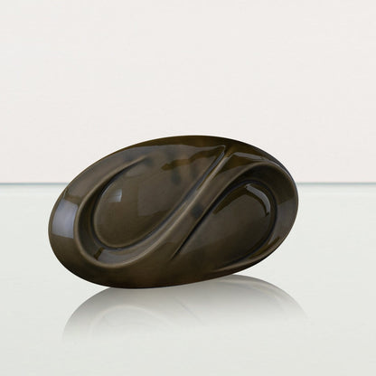 Eternity Handmade Cremation Keepsake Urn - Small Urn | Oily Green | Ceramic - Pulvis Art Urns