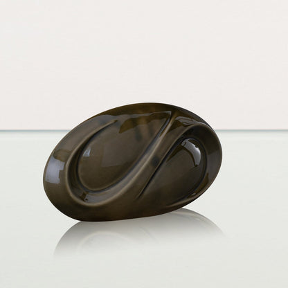 Eternity Handmade Cremation Keepsake Urn - Small Urn | Oily Green | Ceramic - Pulvis Art Urns