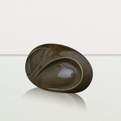 Eternity Handmade Cremation Keepsake Urn - Small Urn | Oily Green | Ceramic - Pulvis Art Urns