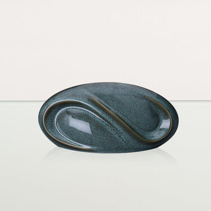 Eternity Handmade Cremation Keepsake Urn - Small Urn | Oily Green Melange - Pulvis Art Urns