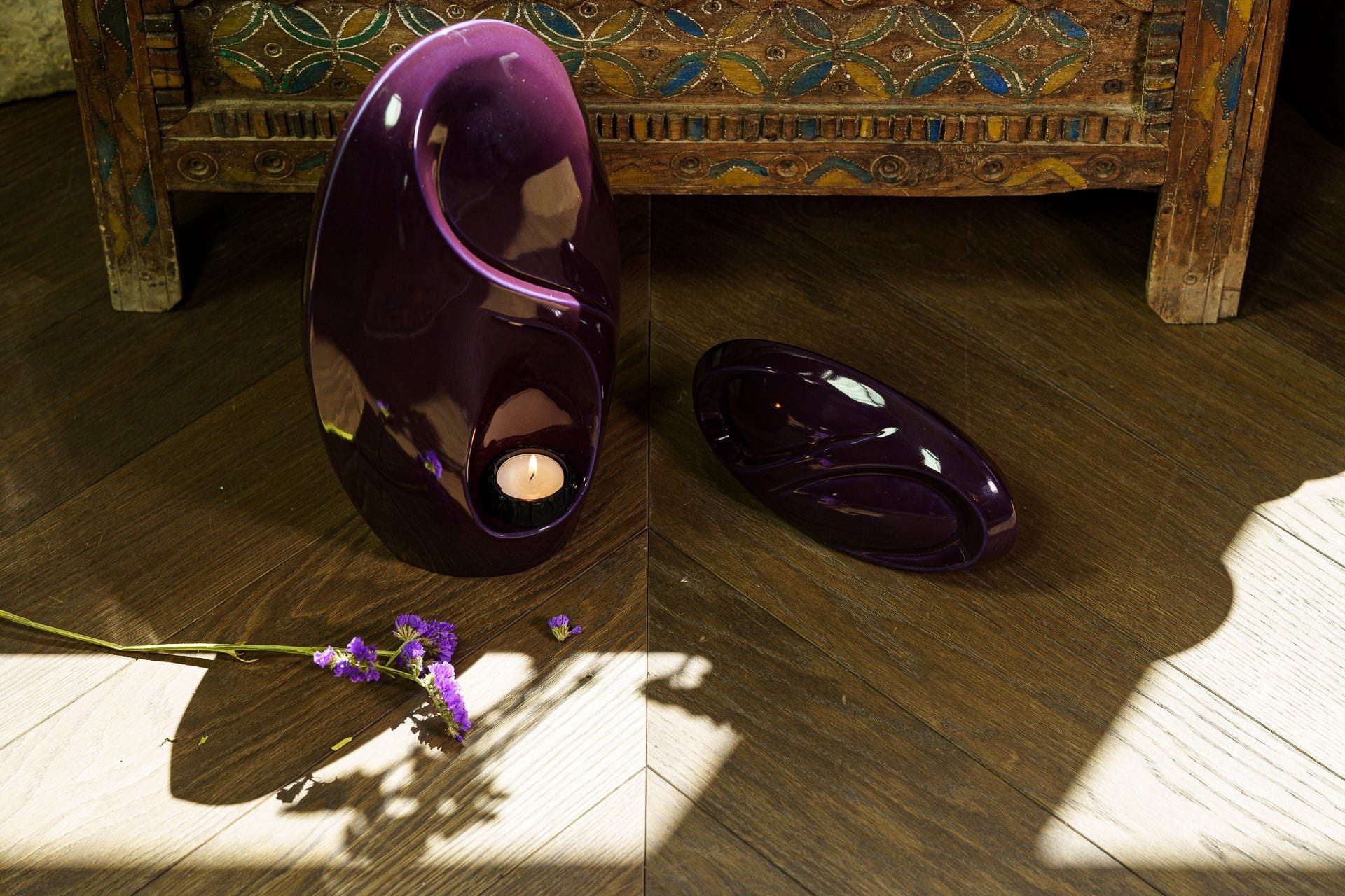 Eternity Handmade Cremation Keepsake Urn - Small | Violet | Ceramic - Pulvis Art Urns