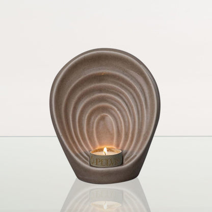 Handmade Cremation Keepsake Urn "Guardian" - Small Urn | Beige Grey | Ceramic - Pulvis Art Urns