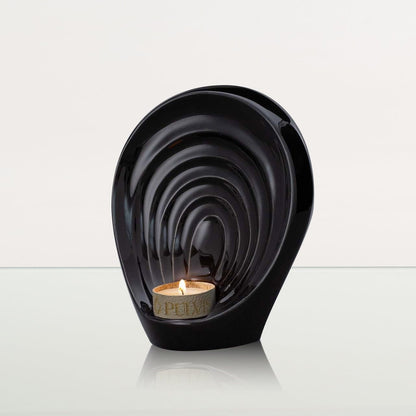 Handmade Cremation Keepsake Urn "Guardian" - Small Urn | Lamp Black | Ceramic - Pulvis Art Urns