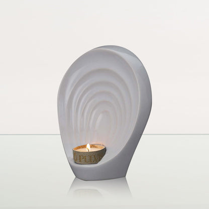 Handmade Cremation Keepsake Urn "Guardian" - Small Urn | White | Ceramic - Pulvis Art Urns