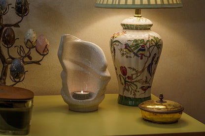 Handmade Cremation Keepsake Urn "Light" - Small Urns | Beige Grey | Ceramic - Pulvis Art Urns
