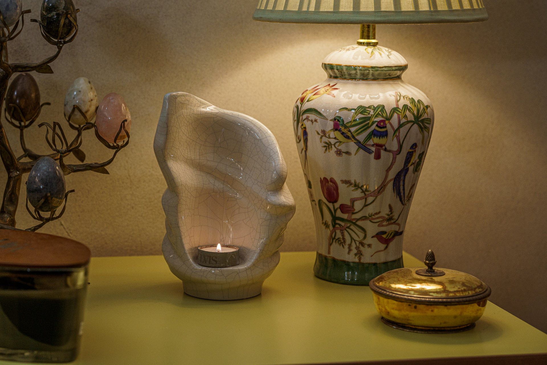 Handmade Cremation Keepsake Urn "Light" - Small Urn | Craquelure | Ceramic - Pulvis Art Urns