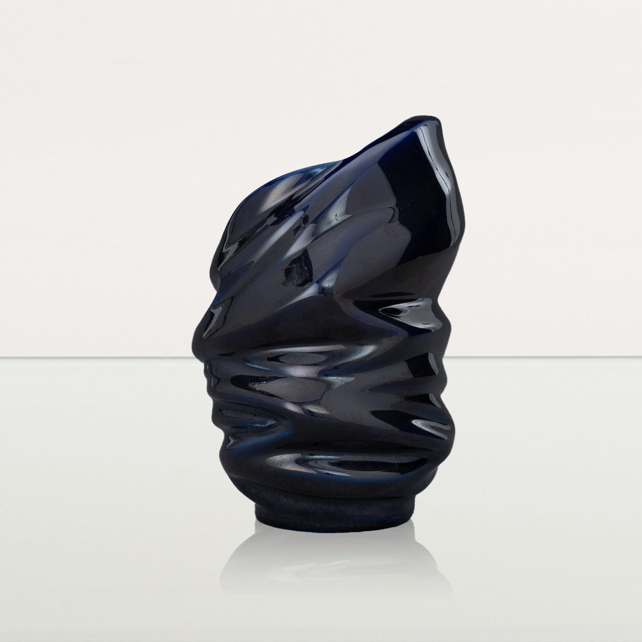 Handmade Cremation Keepsake Urn "Light" - Small Urn | Cobalt Metallic | Ceramic - Pulvis Art Urns