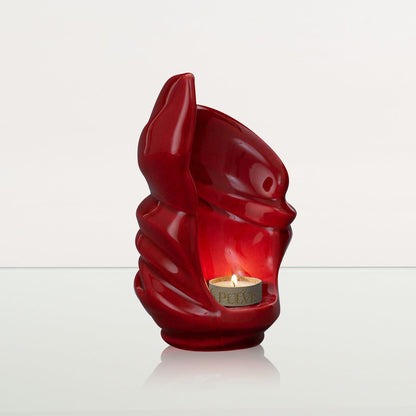 Handmade Cremation Keepsake Urn "Light" - Small Urn | Red | Ceramic - Pulvis Art Urns